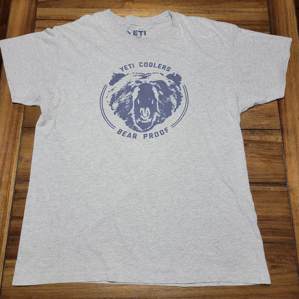 Yeti Grey Unisex Tee "Yeti Coolers Bear Proof" - Size Large